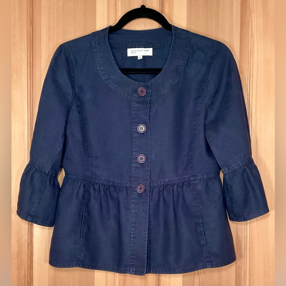 Jones New York Cropped Linen Jacket